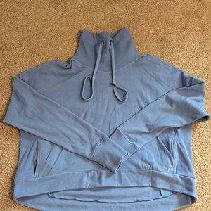 Sweaty Betty XL Blue High-Neck Pullover Sweatshirt W/pockets